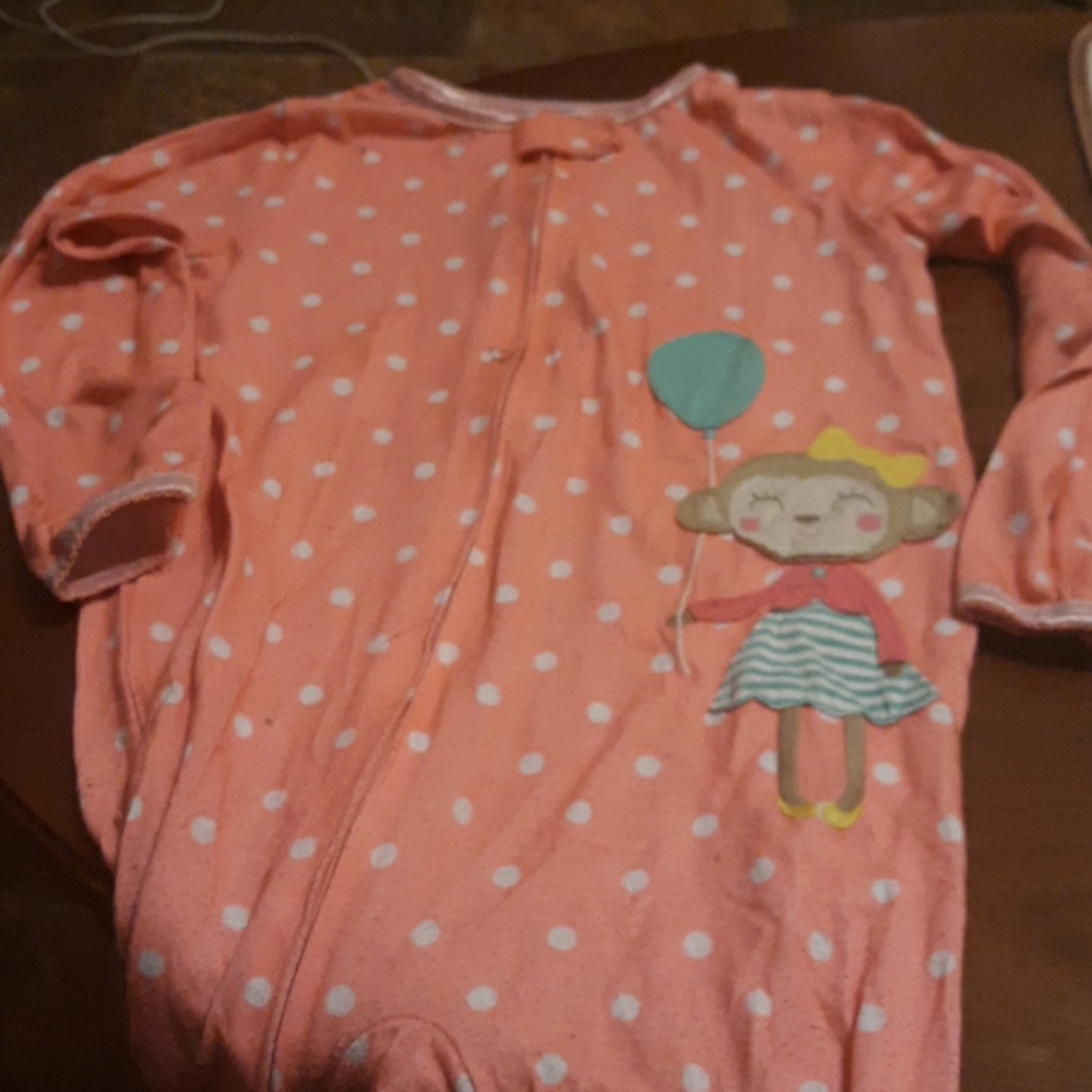 Peach Monkey Dot Pajamas